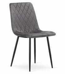 2-ių kėdžių komplektas Turin, pilkas kaina ir informacija | Virtuvės ir valgomojo kėdės | pigu.lt