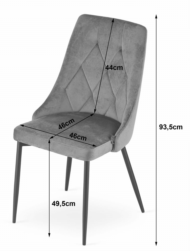3-ių kėdžių komplektas Imola, mėlynas kaina ir informacija | Virtuvės ir valgomojo kėdės | pigu.lt