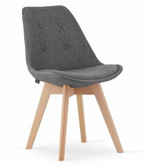 2-ių kėdžių komplektas Nori, pilkas/rudas kaina ir informacija | Virtuvės ir valgomojo kėdės | pigu.lt