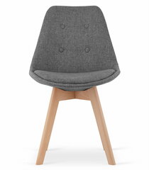 2-ių kėdžių komplektas Nori, pilkas/rudas kaina ir informacija | Virtuvės ir valgomojo kėdės | pigu.lt