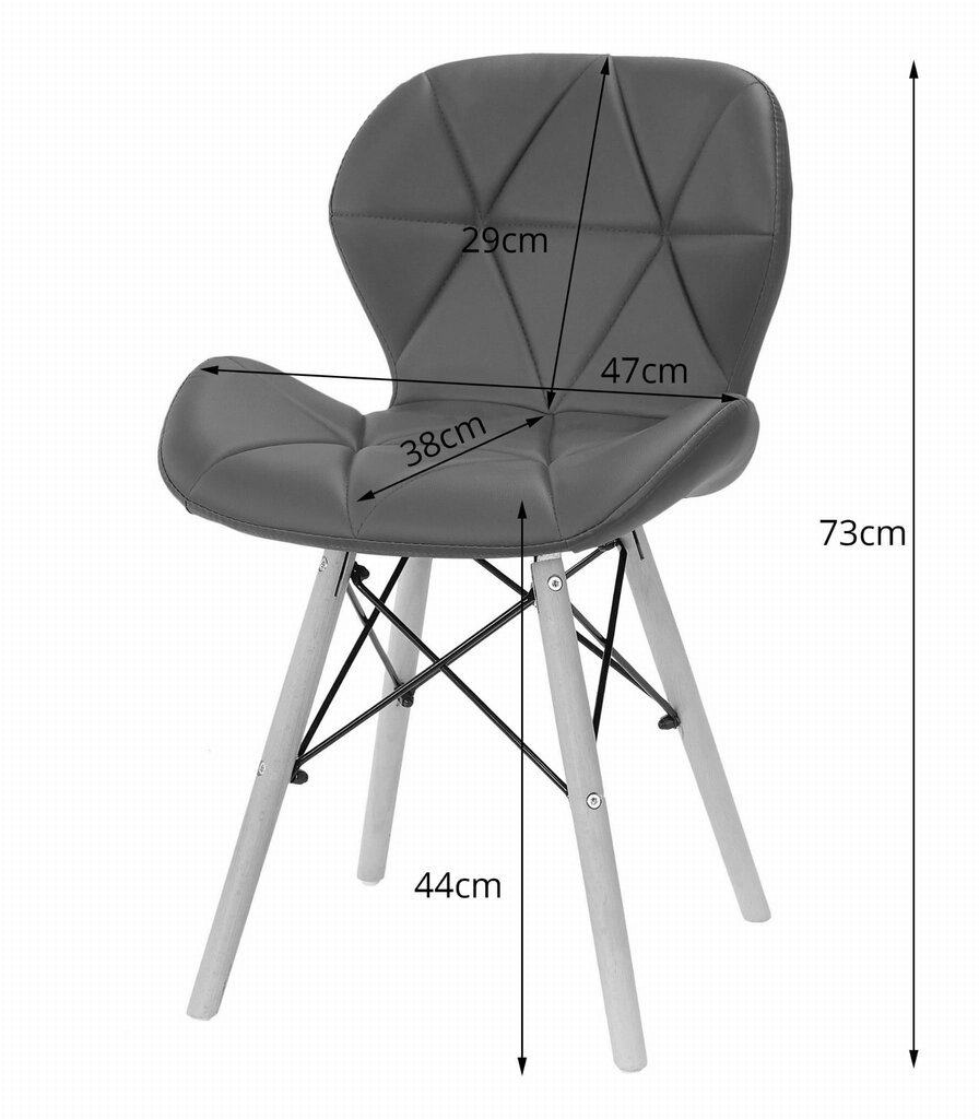 3-ių kėdžių komplektas Lago, juodas kaina ir informacija | Virtuvės ir valgomojo kėdės | pigu.lt