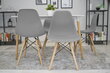 3-ių kėdžių komplektas Osaka, pilkas/rudas kaina ir informacija | Virtuvės ir valgomojo kėdės | pigu.lt