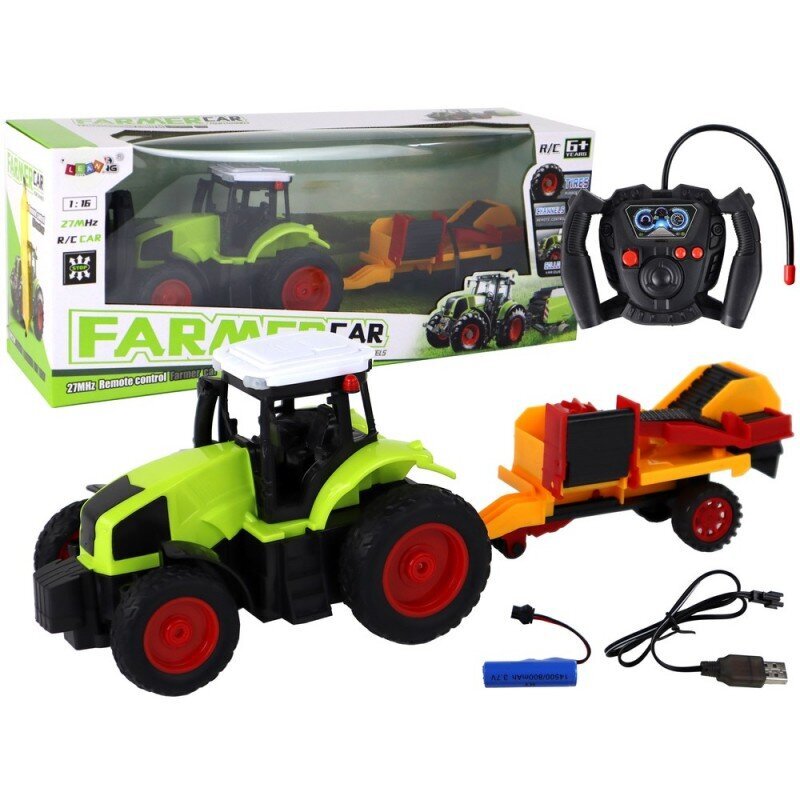 RC nuotoliniu valdymu traktorius su priekaba 1:16 цена и информация | Žaislai kūdikiams | pigu.lt