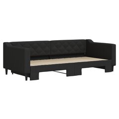 Sofa-lova vidaXL, 90x200 cm, juoda kaina ir informacija | Lovos | pigu.lt