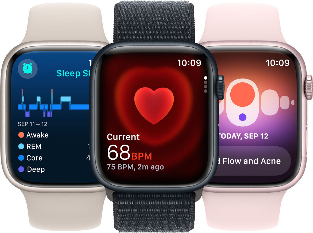 Apple Watch Series 9 41mm Midnight Aluminum/Midnight Sport Band kaina ir informacija | Išmanieji laikrodžiai (smartwatch) | pigu.lt