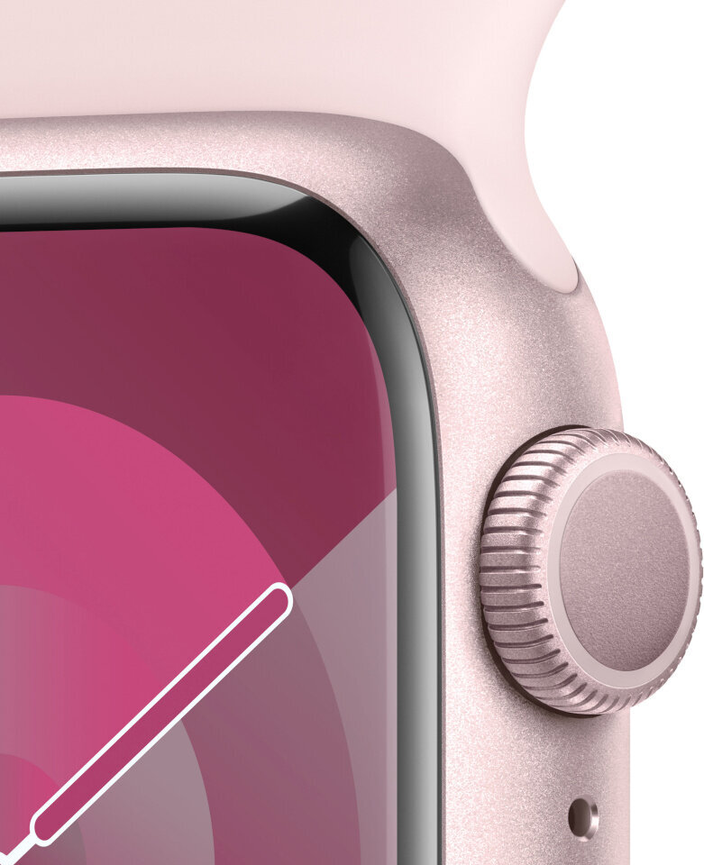 Apple Watch Series 9 41mm Pink Aluminum/Light Pink Sport Band kaina ir informacija | Išmanieji laikrodžiai (smartwatch) | pigu.lt