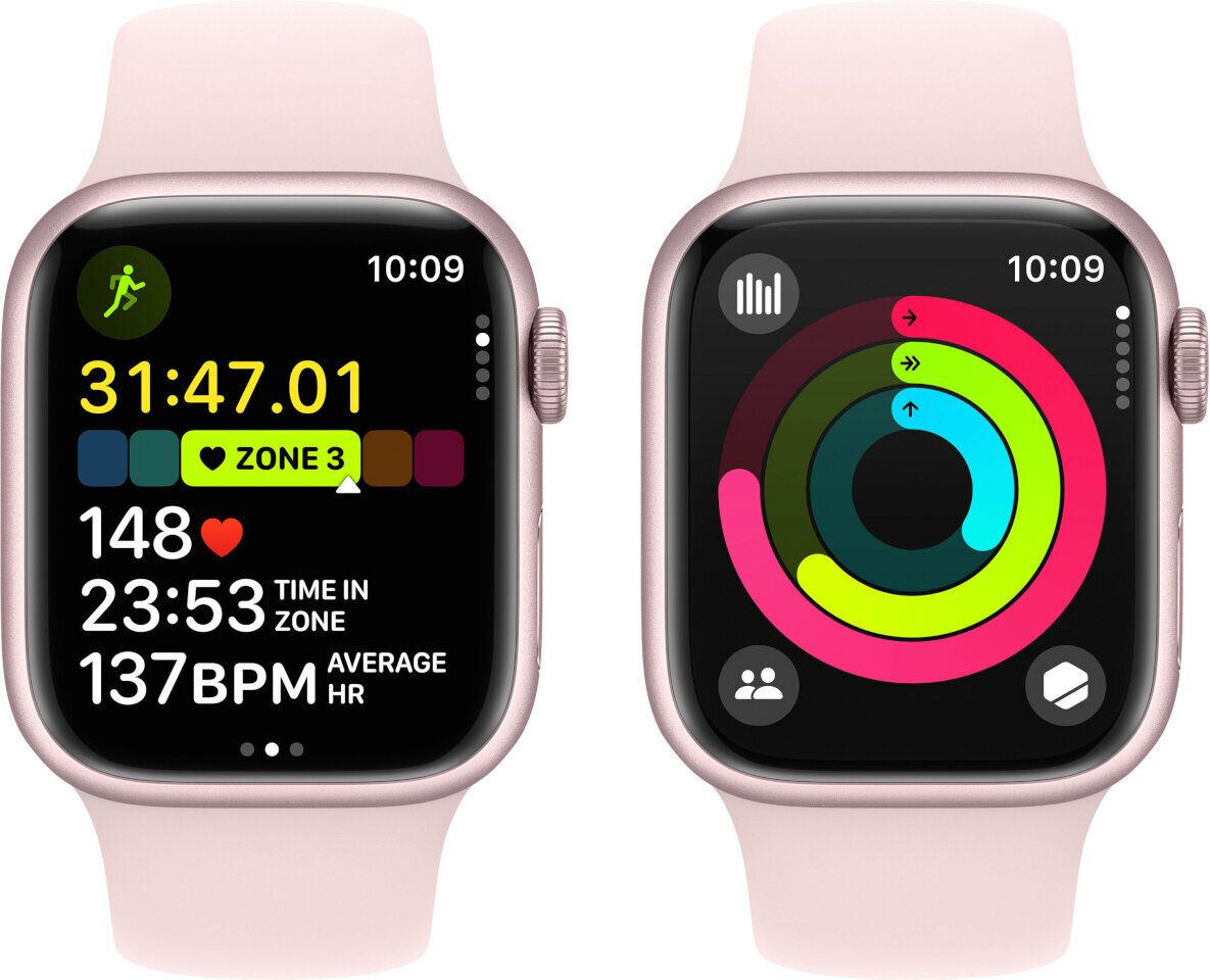 Apple Watch Series 9 41mm Pink Aluminum/Light Pink Sport Band kaina ir informacija | Išmanieji laikrodžiai (smartwatch) | pigu.lt