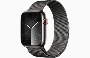 Apple Watch Series 9 GPS + Cellular 41mm Graphite Stainless Steel Case with Graphite Milanese Loop MRJA3KS/A kaina ir informacija | Išmanieji laikrodžiai (smartwatch) | pigu.lt