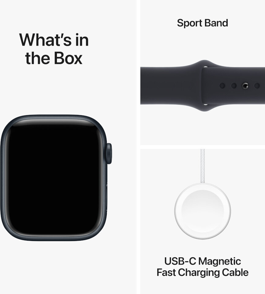 Apple Watch Series 9 45mm Midnight Aluminum/Midnight Sport Band kaina ir informacija | Išmanieji laikrodžiai (smartwatch) | pigu.lt