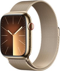 Apple Watch Series 9 45mm Gold Stainless Steel/Gold Milanese Loop цена и информация | Смарт-часы (smartwatch) | pigu.lt