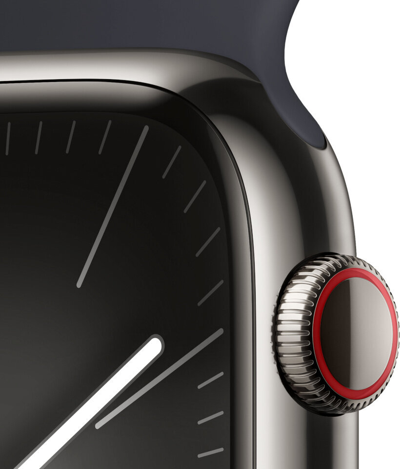 Apple Watch Series 9 45mm Graphite Stainless Steel/Midnight Sport Band kaina ir informacija | Išmanieji laikrodžiai (smartwatch) | pigu.lt