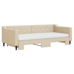 Sofa-lova vidaXL, 90x200 cm, smėlio kaina ir informacija | Lovos | pigu.lt