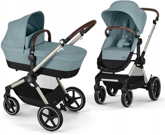 Cybex universalus vežimėlis Eos Lux, Taupe Sky Blue kaina ir informacija | Vežimėliai | pigu.lt