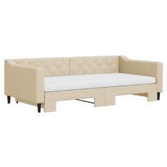 Sofa-lova vidaXL, 100x200 cm, smėlio kaina ir informacija | Lovos | pigu.lt