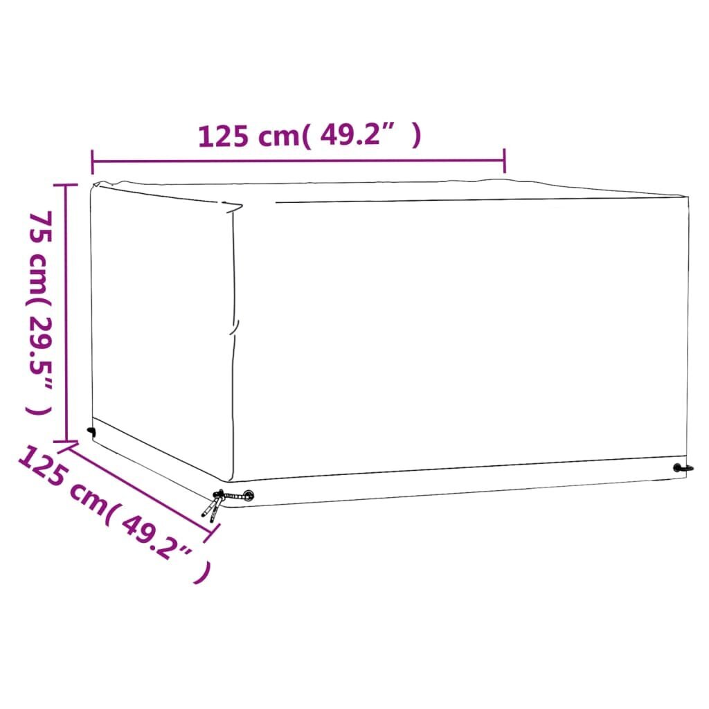 Sodo baldų uždangalai vidaXL, 125x125x75 cm, juodi kaina ir informacija | Pagalvės, užvalkalai, apsaugos | pigu.lt