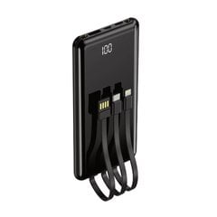 Setty power bank 10000 mAh with cables PB-WK-101 black цена и информация | Зарядные устройства Power bank | pigu.lt