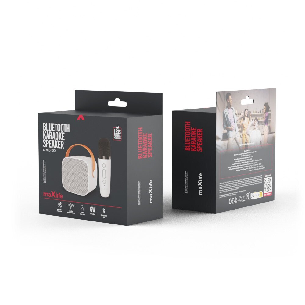 Maxlife Bluetooth karaoke garsiakalbis MXKS-100 baltas kaina ir informacija | Mikrofonai | pigu.lt