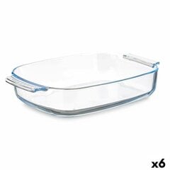 Поднос С ручками Прозрачный Боросиликатное стекло 3,8 L 38 x 6,5 x 25,4 cm (6 штук) цена и информация | Посуда, тарелки, обеденные сервизы | pigu.lt