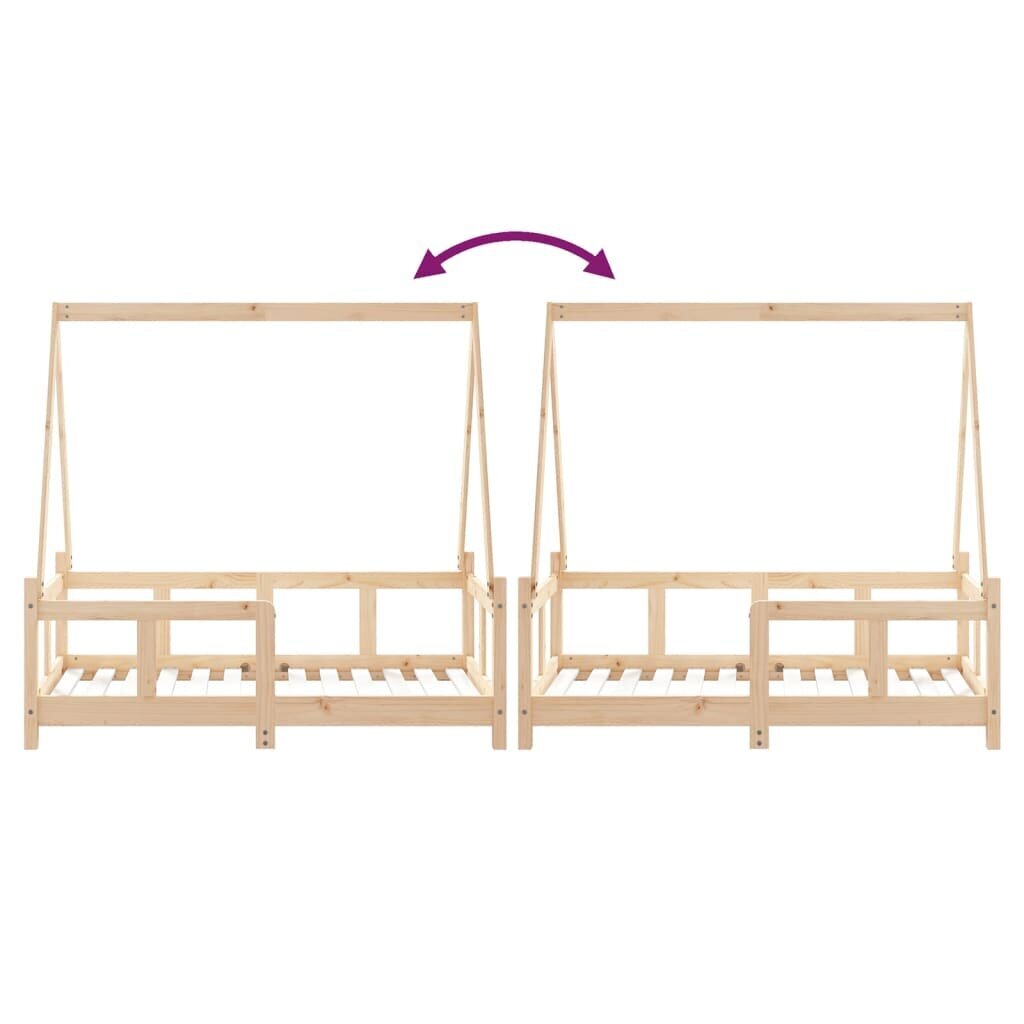 Vaikiškos lovos rėmas vidaXL, 70x140 cm, rudas kaina ir informacija | Vaikiškos lovos | pigu.lt