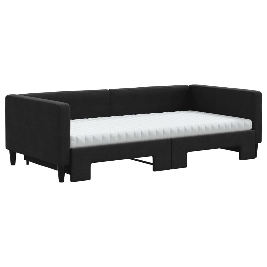 Sofa-lova vidaXL, 100x200 cm, juoda kaina ir informacija | Lovos | pigu.lt