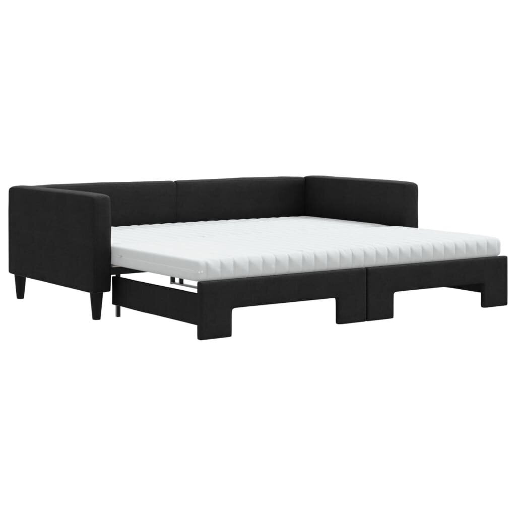 Sofa-lova vidaXL, 100x200 cm, juoda kaina ir informacija | Lovos | pigu.lt