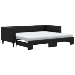 Sofa-lova vidaXL, 90x200 cm, juoda kaina ir informacija | Lovos | pigu.lt