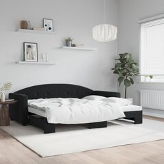 Sofa-lova vidaXL, 90x190 cm, juoda kaina ir informacija | Lovos | pigu.lt