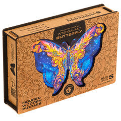 Medinė dėlionė Unidragon Intergalaxy Butterfly, 199 det. цена и информация | Пазлы | pigu.lt