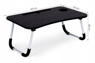 Nešiojamojo kompiuterio staliukas ModernHome, juodas kaina ir informacija | Kompiuteriniai, rašomieji stalai | pigu.lt