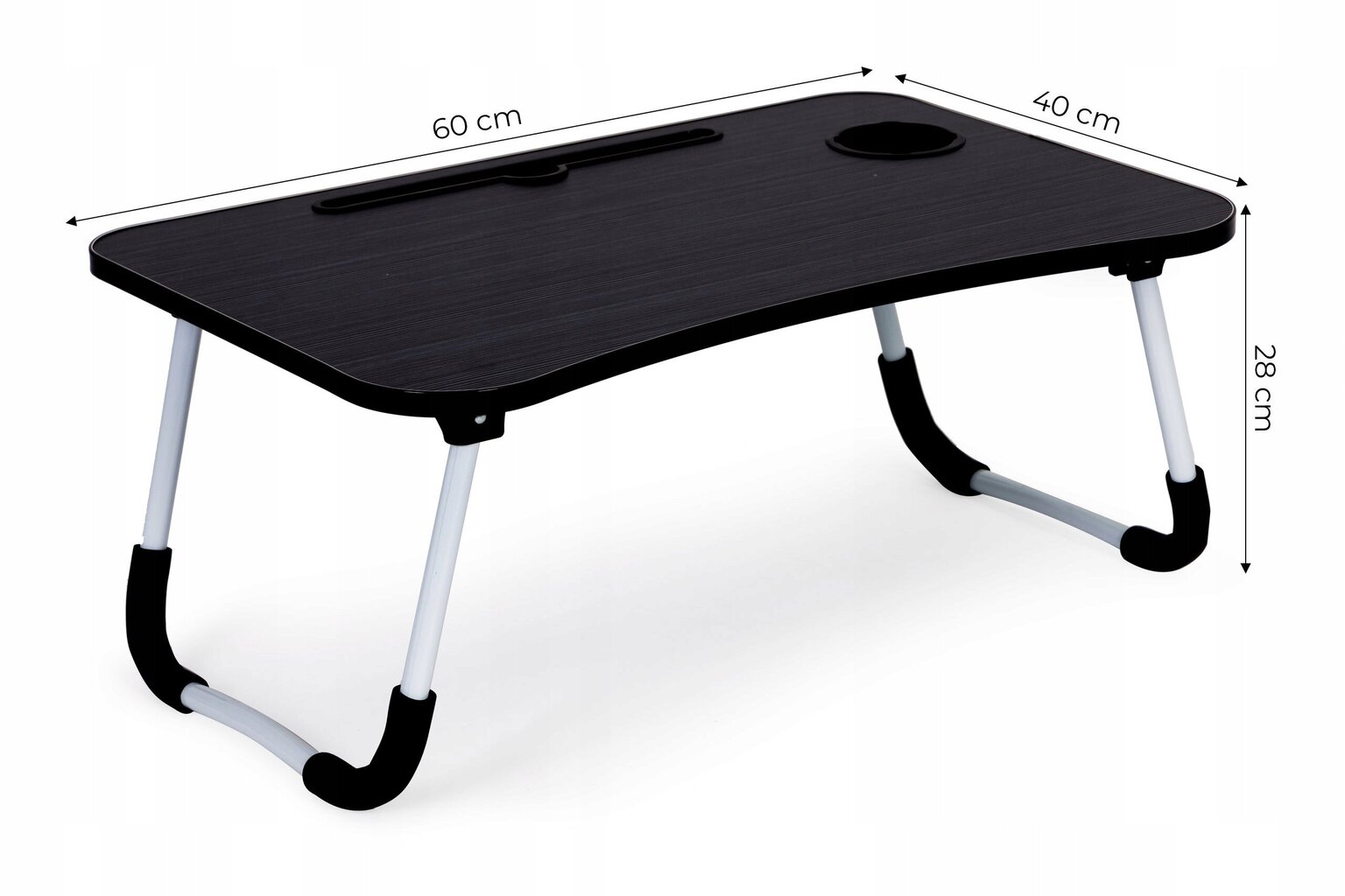 Nešiojamojo kompiuterio staliukas ModernHome, juodas цена и информация | Kompiuteriniai, rašomieji stalai | pigu.lt