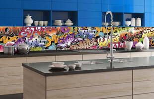 Lipnus fototapetas su laminavimu - Graffiti, 350x60 cm kaina ir informacija | Fototapetai | pigu.lt