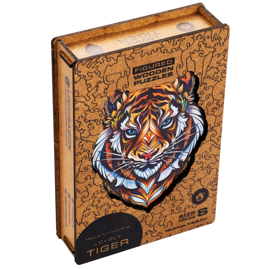 Medinė dėlionė Unidragon Lovely Tiger, 104 det. цена и информация | Dėlionės (puzzle) | pigu.lt