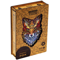 Medinė dėlionė Unidragon Fiery Fox, 107 det. цена и информация | Пазлы | pigu.lt