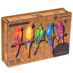 Medinė dėlionė Unidragon Playful parrots, 193 det. kaina ir informacija | Dėlionės (puzzle) | pigu.lt