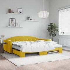 Sofa-lova vidaXL, 100x200 cm, geltona kaina ir informacija | Lovos | pigu.lt