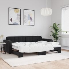 Sofa-lova vidaXL, 80x200 cm, juoda kaina ir informacija | Lovos | pigu.lt