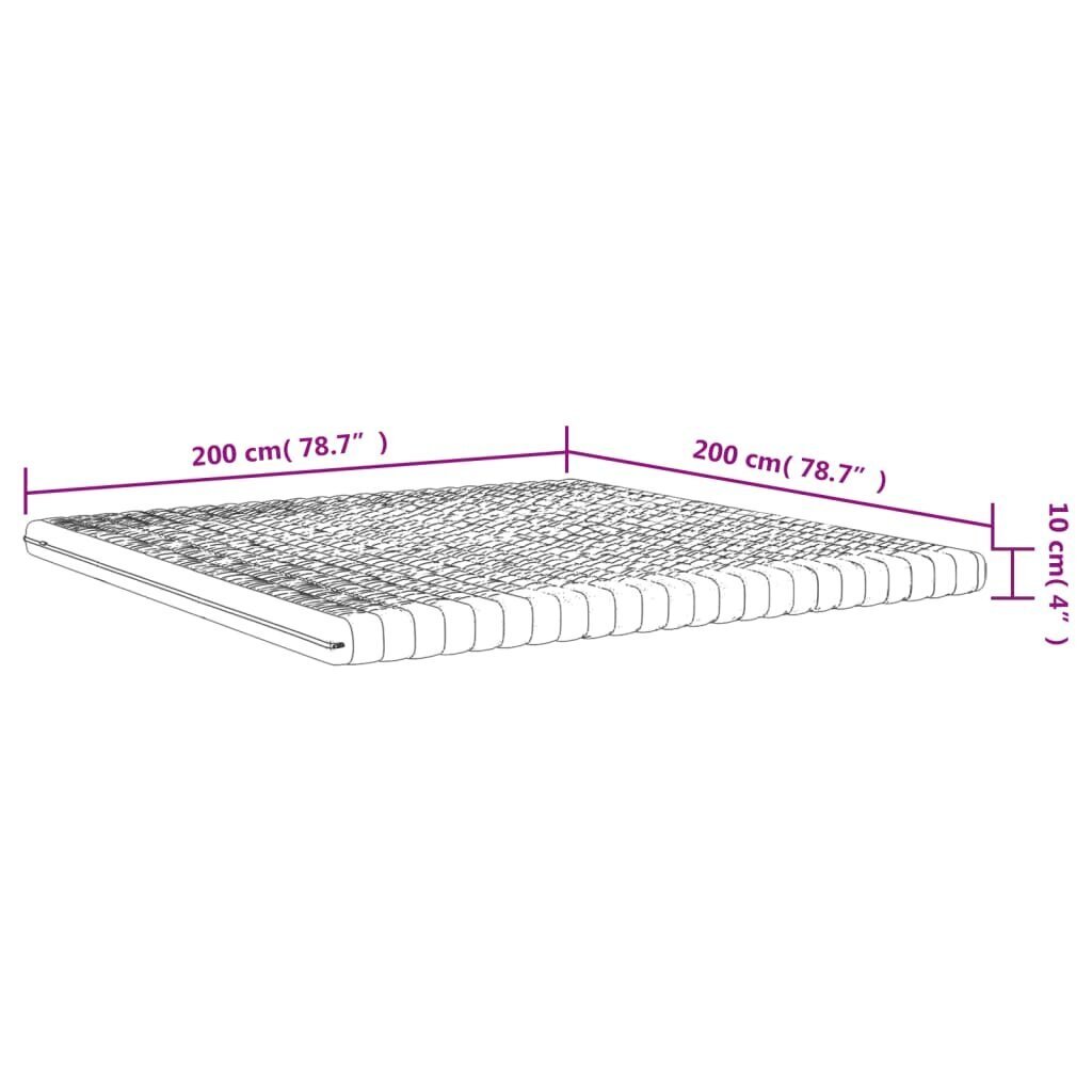 Čiužinys vidaXL, 200x200cm, baltas kaina ir informacija | Čiužiniai | pigu.lt