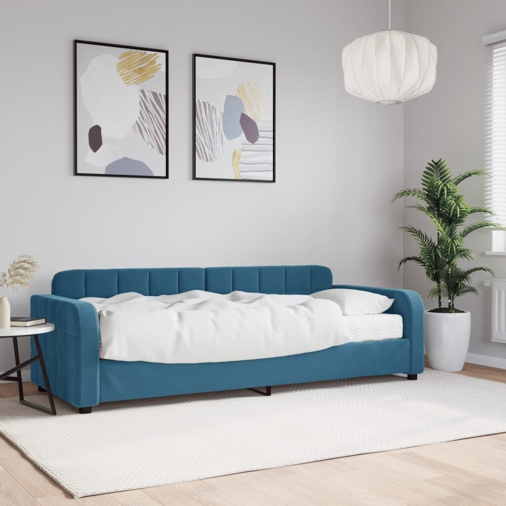 Sofa-lova vidaXL, 80x200 cm, mėlyna kaina ir informacija | Lovos | pigu.lt