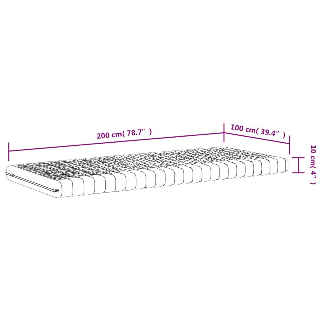 2-jų čiužinių komplektas vidaXL, 100x200 cm, baltas kaina ir informacija | Čiužiniai | pigu.lt