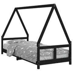 Vaikiškos lovos rėmas vidaXL, 80x200 cm, juodas kaina ir informacija | Vaikiškos lovos | pigu.lt
