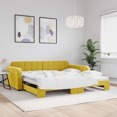 Sofa-lova vidaXL, 100x200 cm, geltona kaina ir informacija | Lovos | pigu.lt