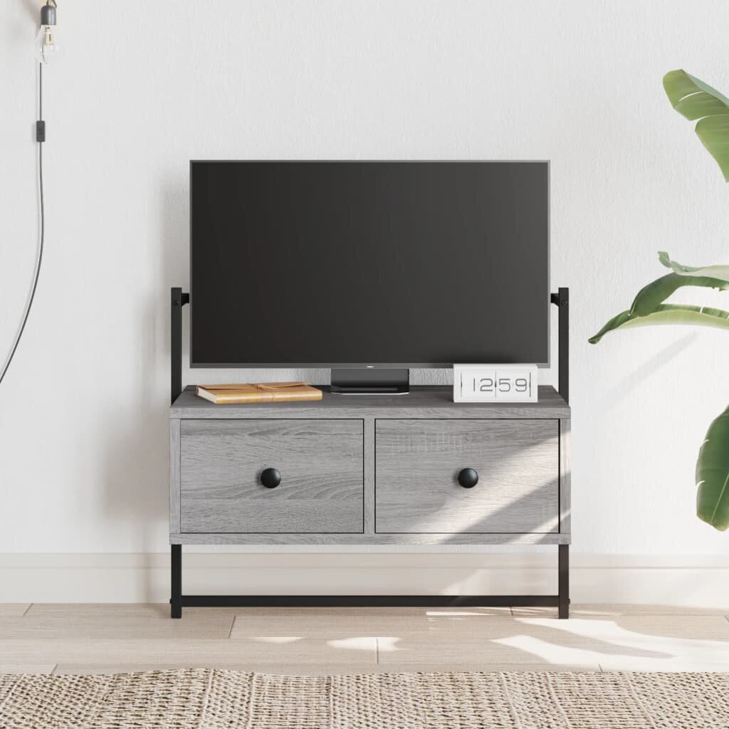 TV staliukas vidaXL, pilkas kaina ir informacija | TV staliukai | pigu.lt