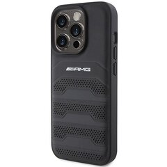 AMG AMHCP15LGSEBK iPhone 15 Pro 6.1" czarny|black hardcase Leather Debossed Lines цена и информация | Чехлы для телефонов | pigu.lt