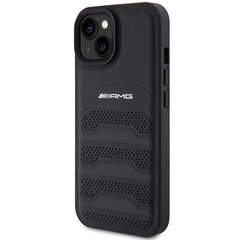 AMG AMHCP15MGSEBK iPhone 15 Plus 6,7" czarny|black hardcase Leather Debossed Lines цена и информация | Чехлы для телефонов | pigu.lt