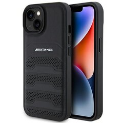 AMG AMHCP15SGSEBK iPhone 15 6,1" czarny|black hardcase Leather Debossed Lines цена и информация | Чехлы для телефонов | pigu.lt