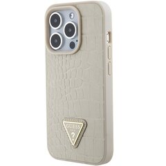 Guess GUHCP15LPCRTHCD iPhone 15 Pro 6.1" złoty|gold hardcase Croco Triangle Logo цена и информация | Чехлы для телефонов | pigu.lt