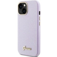Guess GUHCP15SPGMCSL iPhone 15 6.1" liliowy|lilac hardcase Glitter Glossy Script цена и информация | Чехлы для телефонов | pigu.lt