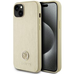 Guess GUHCP15SPS4DGPD iPhone 15 6.1" złoty|gold hardcase Leather 4G Metal Logo Strass цена и информация | Чехлы для телефонов | pigu.lt