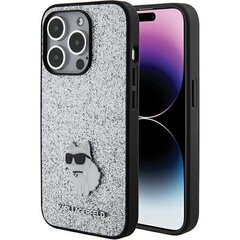 Karl Lagerfeld KLHCP15LGCNPSG iPhone 15 Pro 6.1" srebrny|silver hardcase Fixed Glitter Choupette Logo Metal Pin цена и информация | Чехлы для телефонов | pigu.lt