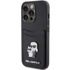 Karl Lagerfeld KLHCP15LSAPKCNPK iPhone 15 Pro 6.1" czarny|black hardcase Saffiano Cardslot Karl&Choupette Metal Pin цена и информация | Чехлы для телефонов | pigu.lt